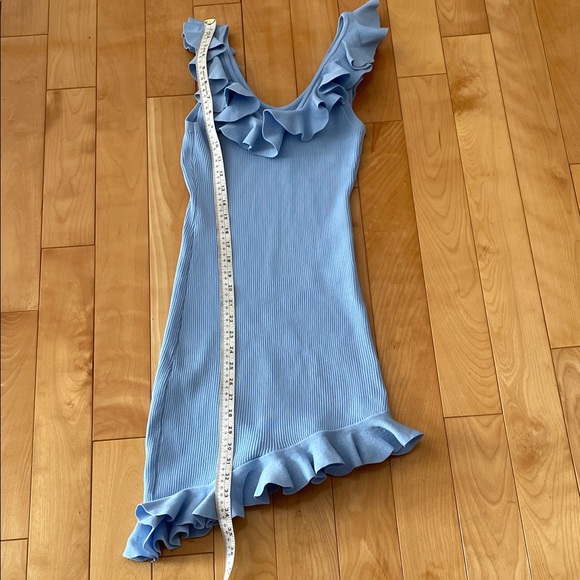 Size M.    Light Blue Ruffled Mini Dress - Picture 5 of 8